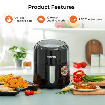Geepas Digital Air Fryer Touch Screen 1400W 3.5L - Imported from UK